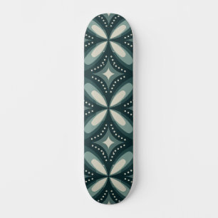 Retro groene geometrische patroon persoonlijk skateboard