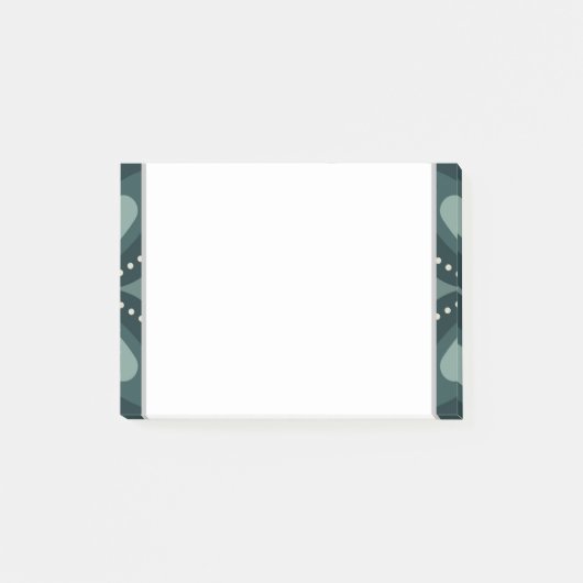 Retro groene geometrische patroon post-it® notes (Voorkant)