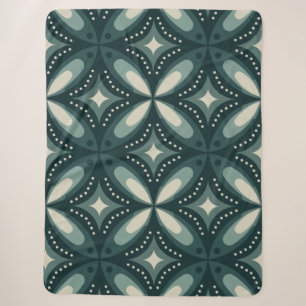 Retro groene geometrische patroon sherpa deken