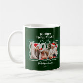 Retro groene geruite fantasievolle Kerstmis Koffiemok (Links)