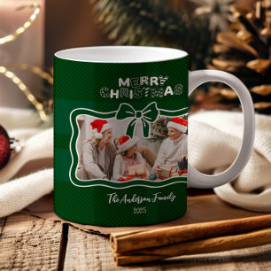 Retro groene geruite fantasievolle Kerstmis  Koffiemok