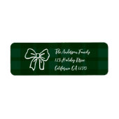 Retro groene geruite kerst whimsie  etiket (Voorkant)