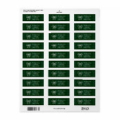 Retro groene geruite kerst whimsie  etiket (Full Sheet)