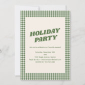 Retro groene geruite kerstfeest uitnodiging (Voorkant)