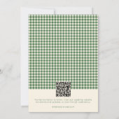 Retro groene geruite ruitpatroon foto bruiloft save the date (Achterkant)