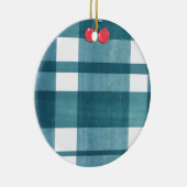 Retro groene gingham keramisch ornament (Rechts)