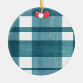 Retro groene gingham keramisch ornament (Voorkant)
