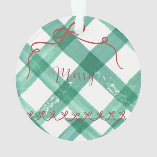 Retro groene gingham ornament (achterkant)