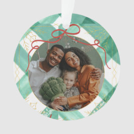 Retro groene gingham ornament