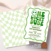 Retro groene golvende Patricks-dag verjaardag Kaart