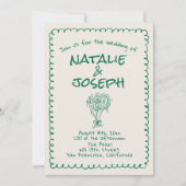 Retro groene hand getekend eigenzinnig alles in éé kaart (Voorkant)