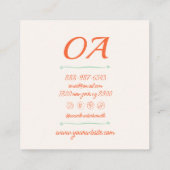 Retro Groene Hand Getrokken Geruit Groovy Bold Vierkante Visitekaartje (Achterkant)