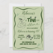 Retro Groene Hand Getrokken Vuile Martini Verjaard Kaart (Voorkant)