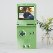 Retro groene handheld gaming II-verjaardag Kaart (Staand voorkant)