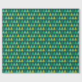 Retro Groene Kerstbomen Cadeaupapier (Vlak)