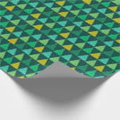 Retro Groene Kerstbomen Cadeaupapier (Hoek)