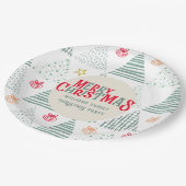 Retro Groene Kerstbomen Modern Abstract Uniek Papieren Bordje (Gekanteld)