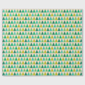 Retro Groene Kerstbomen op Cream Cadeaupapier (Vlak)