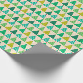Retro Groene Kerstbomen op Cream Cadeaupapier (Hoek)