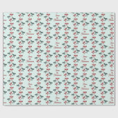 Retro groene kerstlint strikken Coquette december Cadeaupapier (Vlak)