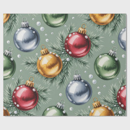 Retro groene kerstverpakkings papier