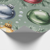 Retro groene kerstverpakkings papier (Hoek)