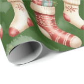 Retro groene kerstverpakkings papier (Rol Hoek)