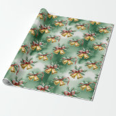 Retro groene kerstverpakkings papier (Uitgerold)