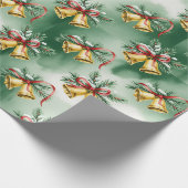 Retro groene kerstverpakkings papier (Hoek)
