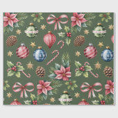 Retro groene kerstverpakkings papier (Vlak)