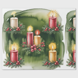 Retro groene kerstverpakkings papier