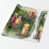 Retro groene kerstverpakkings papier (Uitgerold)
