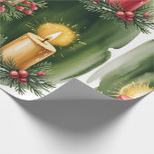 Retro groene kerstverpakkings papier (Hoek)