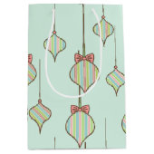 Retro Groene Kerstversieringen Cadeauzak Medium Cadeauzakje (Voorkant)