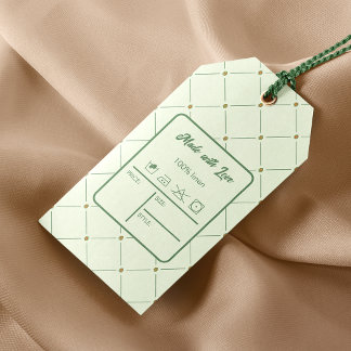 Retro Groene Kleding Grootte & Prijs Hang Label La Cadeaulabel