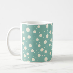 Retro Groene Kleuren Polka Dots Boho  Stijl Koffiemok