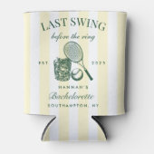 Retro groene laatste swing voor de ring tennis Bac Blikjeskoeler (Voorkant)