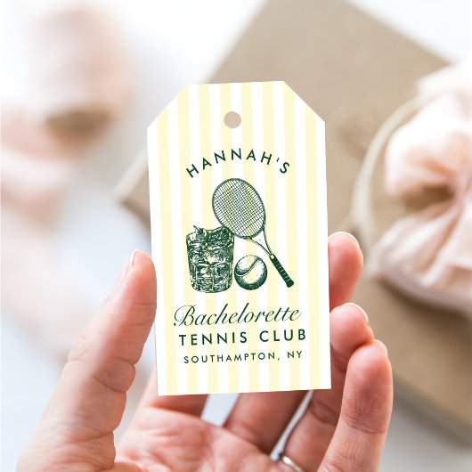 Retro groene laatste swing voor de ring tennis Bac Cadeaulabel