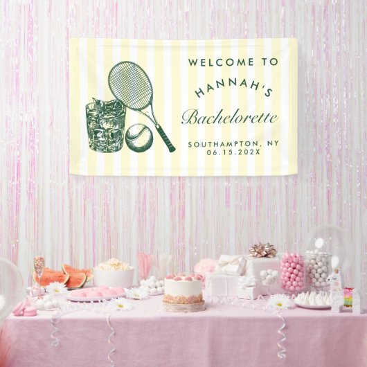 Retro groene laatste swing voor de ring tennis Bac Spandoek (Feest)