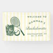 Retro groene laatste swing voor de ring tennis Bac Spandoek (Horizontaal)