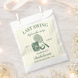 Retro groene laatste zwaai voor de ring Tennis Bac Bedankzakje