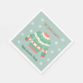 Retro Groene Lelijke Kersttrui Party Sneeuwvlok Servet (Hoek)