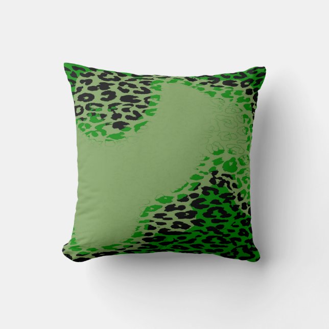 Retro groene luipaardprint en modern ontwerp kussen (Voorkant)