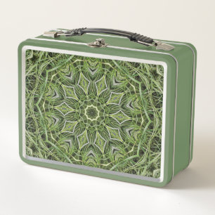 Retro Groene Mandala Lunchbox