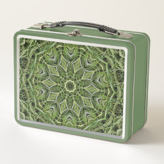 Retro Groene Mandala Lunchbox