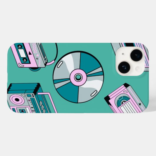 Retro groene mobiele telefoon Hoesje (Achterkant (horizontaal))