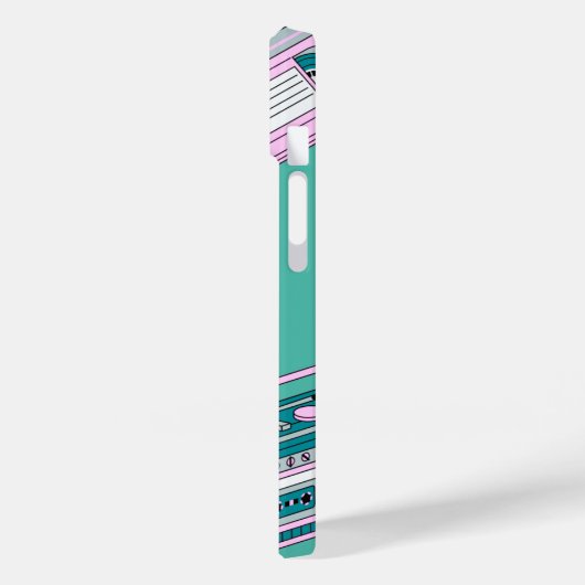 Retro groene mobiele telefoon Hoesje (Achterkant / Links)