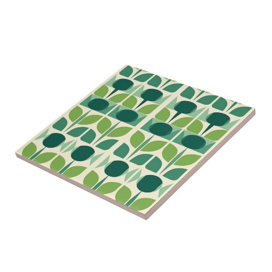 Retro groene ogee tegeltje (Zijkant)