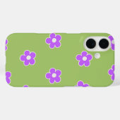 Retro Groene Paarse Floral Whimsical Preppy Hippie Case-Mate iPhone Case (Achterkant (horizontaal))