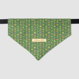 Retro Groene Patchwork Bloem Motief Custom Medium
